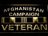 Afghanistan Campaign Veteran Ribbonl LED Neon Sign Electrical - Yellow - TheLedHeroes