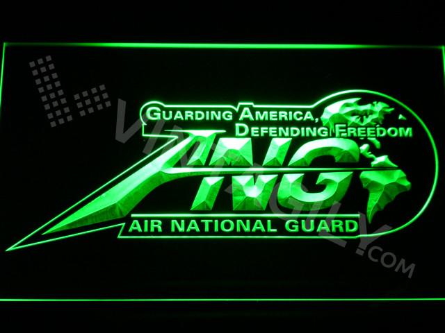 Air National Guard 2 LED Neon Sign USB - Green - TheLedHeroes