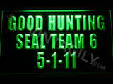 SEAL Team Six - Good Hunting 5-1-11 LED Neon Sign USB - Green - TheLedHeroes