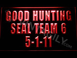 SEAL Team Six - Good Hunting 5-1-11 LED Neon Sign Electrical - Red - TheLedHeroes