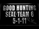 SEAL Team Six - Good Hunting 5-1-11 LED Neon Sign USB - White - TheLedHeroes