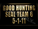SEAL Team Six - Good Hunting 5-1-11 LED Neon Sign Electrical - Yellow - TheLedHeroes