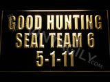 SEAL Team Six - Good Hunting 5-1-11 LED Sign - Yellow - TheLedHeroes