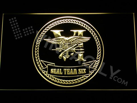 SEAL Team Six 2 LED Neon Sign USB - Yellow - TheLedHeroes