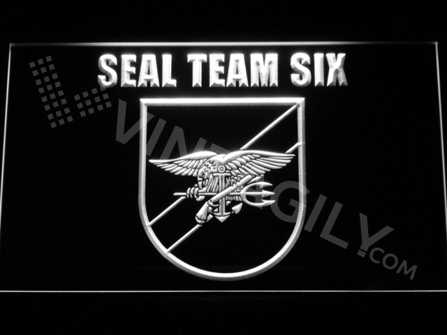 FREE SEAL Team Six 3 LED Sign - White - TheLedHeroes