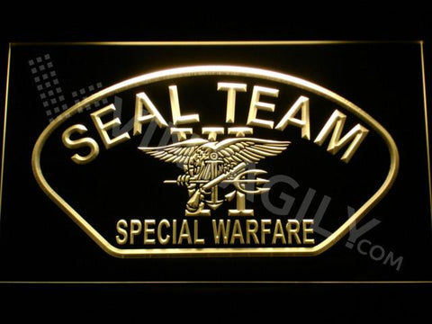 SEAL Team Six 4 LED Neon Sign USB - Yellow - TheLedHeroes