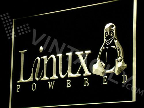 Linux LED Neon Sign USB - Yellow - TheLedHeroes