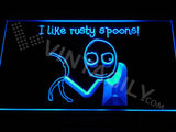 Rusty Spoons LED Neon Sign USB - Blue - TheLedHeroes