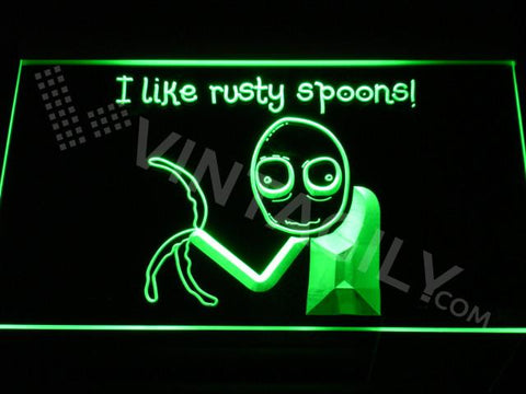 Rusty Spoons LED Neon Sign USB - Green - TheLedHeroes