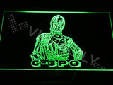 C3-PO LED Neon Sign USB - Green - TheLedHeroes