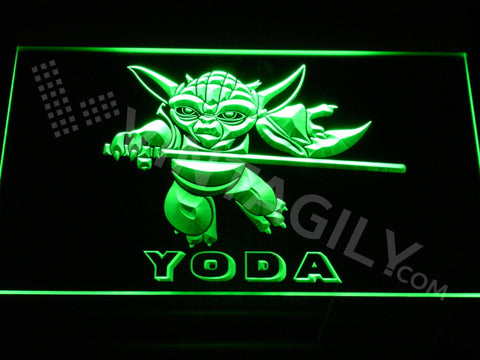 Star Wars Yoda 2 LED Sign - Green - TheLedHeroes