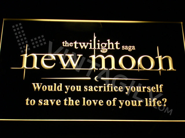 Twilight Saga New Moon LED Sign - Yellow - TheLedHeroes