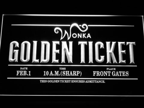 Willy Wonka Golden Ticket LED Sign -  Yellow - TheLedHeroes