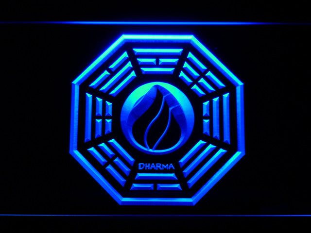 Dharma Stations Initiative Flame Lost LED Sign - Blue - TheLedHeroes