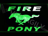 Mustang Fire Pony LED Sign - Green - TheLedHeroes