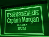 Captain Morgan Jamaica Rum It's 5pm Somewhere LED Neon Sign USB - Green - TheLedHeroes
