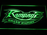 Grand Rapids Rampage LED Neon Sign USB - Green - TheLedHeroes