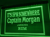 Captain Morgan Jamaica Rum It's 5pm Somewhere LED Neon Sign Electrical - Green - TheLedHeroes