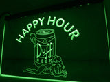 Duff Happy Hour (2) LED Neon Sign USB - Green - TheLedHeroes