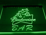 Budweiser Frog Bar LED Neon Sign USB - Green - TheLedHeroes