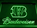 Cincinnati Bengals Budweiser LED Neon Sign USB - Green - TheLedHeroes