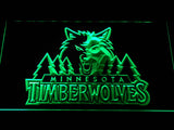 Minnesota Timberwolves 2 LED Neon Sign Electrical - Green - TheLedHeroes