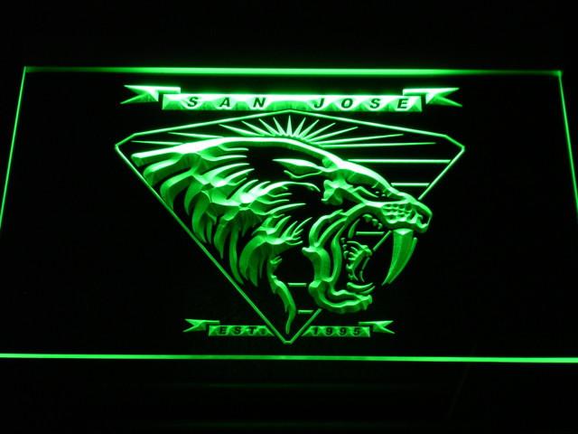 San Jose SaberCats LED Neon Sign USB - Green - TheLedHeroes
