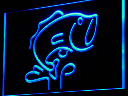 Fish Bait LED Sign - Blue - TheLedHeroes