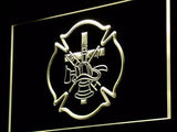 Firefighter Fire Helmet AXE Ladder LED Neon Sign Electrical - Yellow - TheLedHeroes