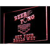 Beer Pong Get Your Balls Wet LED Neon Sign USB - Red - TheLedHeroes