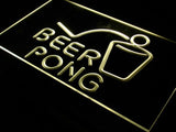 Beer Pong Bar Pub Club Game LED Neon Sign Electrical - Yellow - TheLedHeroes