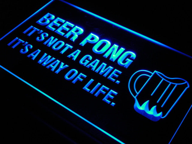 Beer Pong A Way of Life LED Sign - Blue - TheLedHeroes