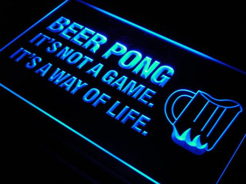 Beer Pong A Way of Life LED Neon Sign Electrical - Blue - TheLedHeroes