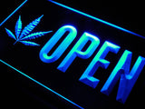 Open Marijuana LED Sign - Blue - TheLedHeroes