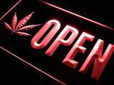 Open Marijuana LED Sign - Red - TheLedHeroes