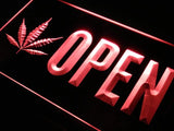 Open Marijuana LED Neon Sign Electrical - Red - TheLedHeroes
