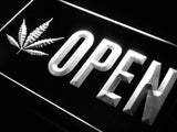 Open Marijuana LED Neon Sign Electrical - White - TheLedHeroes
