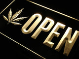 Open Marijuana LED Neon Sign Electrical - Yellow - TheLedHeroes