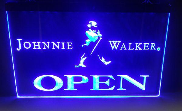 Johnnie Walker Open LED Neon Sign USB - Blue - TheLedHeroes