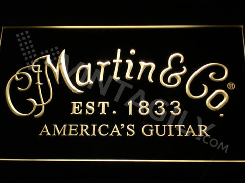 Martin & Co. Guitars LED Sign - Yellow - TheLedHeroes