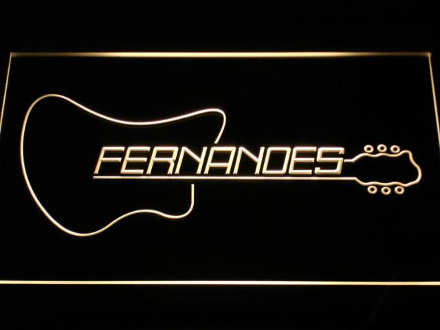 Fernandes Guitar 2 LED Neon Sign Electrical - Yellow - TheLedHeroes