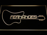 Fernandes Guitar 2 LED Neon Sign Electrical - Yellow - TheLedHeroes