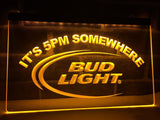 Bud Light It's 5pm Somewhere LED Neon Sign USB - Yellow - TheLedHeroes