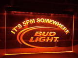 Bud Light It's 5pm Somewhere LED Neon Sign Electrical - Orange - TheLedHeroes