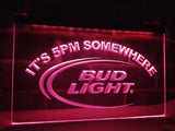 Bud Light It's 5pm Somewhere LED Neon Sign USB - Purple - TheLedHeroes