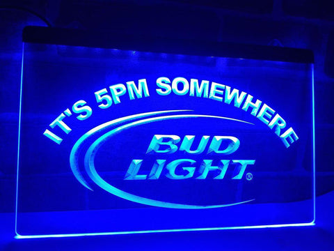 Bud Light It's 5pm Somewhere LED Neon Sign Electrical -  - TheLedHeroes
