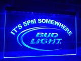 FREE Bud Light It's 5pm Somewhere LED Sign - Blue - TheLedHeroes