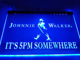 FREE Johnnie Walker It's 5pm Somewhere LED Sign - Blue - TheLedHeroes