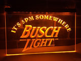 Busch Light It's 5pm Somewhere LED Neon Sign Electrical - Orange - TheLedHeroes