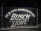 Busch Light It's 5pm Somewhere LED Neon Sign Electrical - White - TheLedHeroes